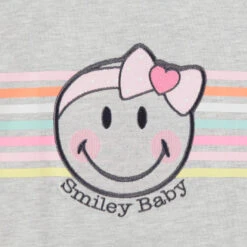 Ensemble Tunique à Rayures Print Smiley Baby Et Legging Rose -Orchestra HI00MU GRC 3 X