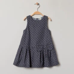 Robe Sans Manches à Pois All-over Et Noeud