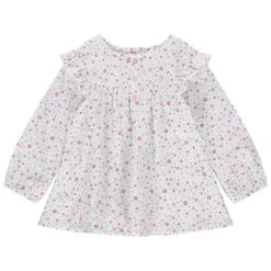 Tunique Manches Longues à Imprimé Floral Et Emmanchures Volantées