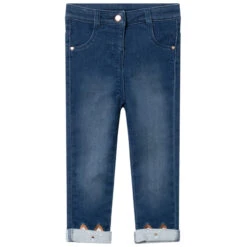 Jean Effet Used à Chats Brodés Et Poches Pour Bébé Fille