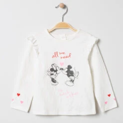 T-shirt Manches Longues Print Mickey Et Minnie Disney