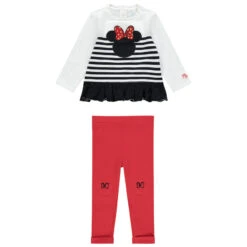 Jogging Aec Sweat Volanté Minnie Disney Et Legging Rouge