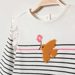 Robe Manches Longues Effet 2 En 1 Motif Oiseau Et Tulle -Orchestra HI00ZZ ECR 3 X