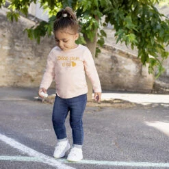 Jean Effet Délavé à Poches Arrières Forme Chat Pour Bébé Fille -Orchestra HI011E BLM 10 X