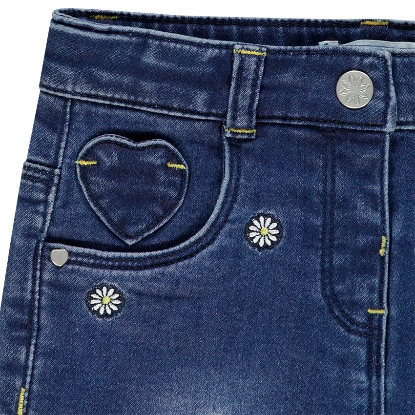 Short En Jean à Marguerites Brodées 3 Short En Jean à Marguerites Brodées – Image 3