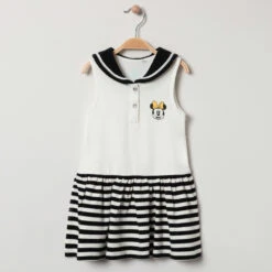 Robe Sans Manches Style Marin Print Minnie Disney