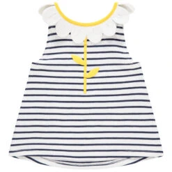 Débardeur à Rayures Et Col Forme Fleur En Relief