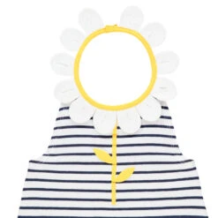 Débardeur à Rayures Et Col Forme Fleur En Relief -Orchestra HI016C BLA 3 X