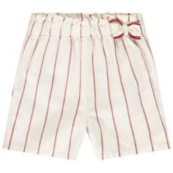 Short à Rayures Avec Noeud à La Taille Pour Bébé Fille