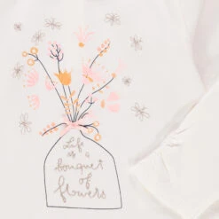 T-shirt Manches Longues Col Claudine Print Bouquet Et Fleurs -Orchestra HI016Z ECR 3 X