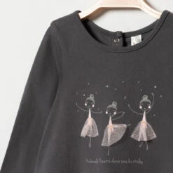 Robe Manches Longues Effet 2 En 1 Print Danseuses Pour Bébé Fille -Orchestra HI0170 GRF 3 X