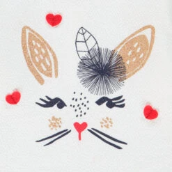 Sweat En Molleton Effet 2 En 1 Print Lapin Pailleté Pour Bébé Fille -Orchestra HI0175 ECR 3 X