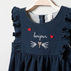 Robe En Maille Fantaisie à Volants Et Poches Pour Bébé Fille 6 Robe En Maille Fantaisie à Volants Et Poches Pour Bébé Fille -Orchestra HI017A BLF 3 X