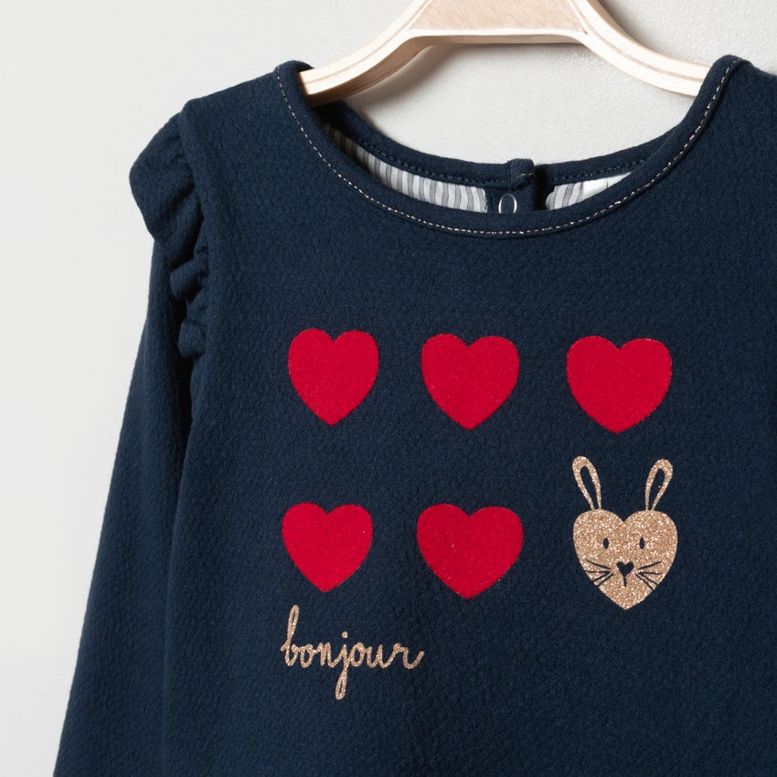 Robe Manches Longues Effet 2 En 1 à Coeurs Et Paillettes 3 Robe Manches Longues Effet 2 En 1 à Coeurs Et Paillettes – Image 3