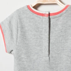 Robe Manches Courtes Pour Bébé Fille Motif Chat -Orchestra HI017X GRC 4 X