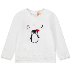Pull En Tricot Print Pingouin Et Touches De Paillettes Pour Bébé Fille