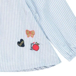 Tunique Manches Longues En Coton à Rayures Et Motifs Brodés 6 Tunique Manches Longues En Coton à Rayures Et Motifs Brodés -Orchestra HI0191 BLC 3 X