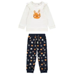 Jogging En Molleton Print Lapin Et Coeurs Pour Bébé Fille
