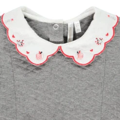 Combinaison Courte à Col Claudine Et Noeud Pour Bébé Fille -Orchestra HI01BK GRM 4 X