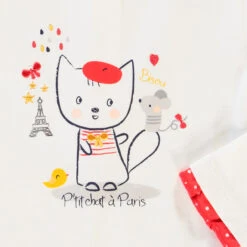 T-shirt Manches Longues à Print Chat Pour Bébé Fille -Orchestra HI01CL ECR 3 X