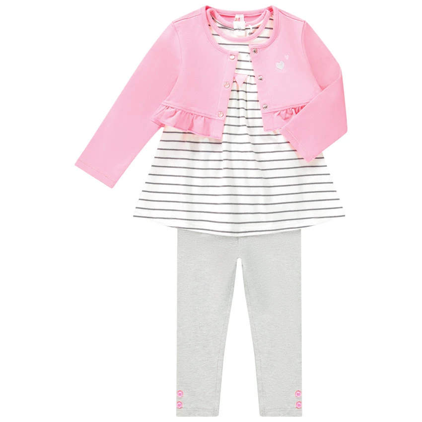 Ensemble 3 Pièces Tunique, Gilet Et Legging Pour Bébé Fille 6 Ensemble 3 Pièces Tunique, Gilet Et Legging Pour Bébé Fille – Image 6