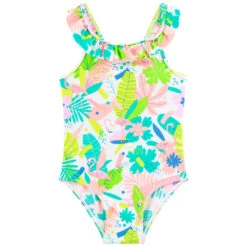 Maillot De Bain 1 Pièce Imprimé Tropical Pour Bébé Fille