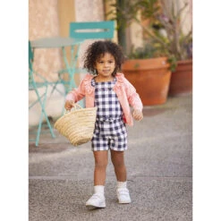 Combinaison Courte à Bretelles Volantées Pour Bébé Fille -Orchestra HI01EC BLF 10 X