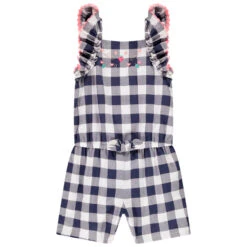 Combinaison Courte à Bretelles Volantées Pour Bébé Fille