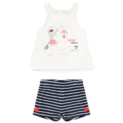 Ensemble De Plage Débardeur + Short En éponge Pour Bébé Fille