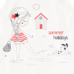 Ensemble De Plage Débardeur + Short En éponge Pour Bébé Fille -Orchestra HI01F7 BLA 3 X