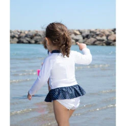 Combinaison Courte à Manches Longues Anti-UV Pour Bébé Fille -Orchestra HI01GB BLA 10 X