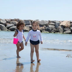 Combinaison Courte à Manches Longues Anti-UV Pour Bébé Fille -Orchestra HI01GB BLA 11 X