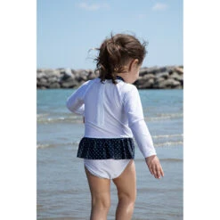 Combinaison Courte à Manches Longues Anti-UV Pour Bébé Fille -Orchestra HI01GB BLA 12 X