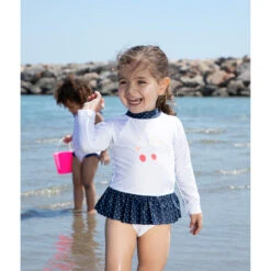 Combinaison Courte à Manches Longues Anti-UV Pour Bébé Fille -Orchestra HI01GB BLA 13 X