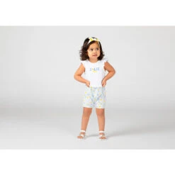 Combinaison Courte Imprimé Fleuri Pour Bébé Fille