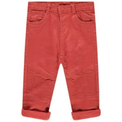 Jean Surteint Orange Avec Jeux De Surpiqûres Et Découpes