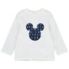 T-shirt Manches Longues Uni Print Mickey Disney