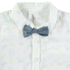 Chemise Manches Courtes à Motif Imprimé All-over Et Noeud Papillon Amovible 7 Chemise Manches Courtes à Motif Imprimé All-over Et Noeud Papillon Amovible -Orchestra HLALSP BLA 4 X