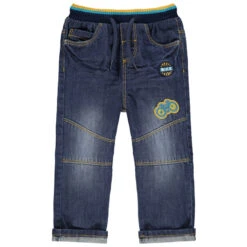 Jean Effet Used Et Crinkle à Taille élastiquée Et Badges