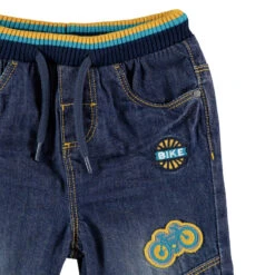 Jean Effet Used Et Crinkle à Taille élastiquée Et Badges -Orchestra HLALTJ BLM 3 X