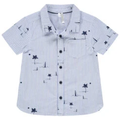 Chemise Manches Courtes à Rayures Et Motifs Printés All-over