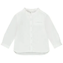 Chemise Manches Longues Uni à Col Mao Pour Bébé Garçon