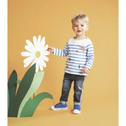 Marinière Manches Longues En Coton à Motifs Fantaisie Printés Pour Bébé Garçon -Orchestra HLALV1 BLA 15 X