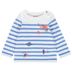 Marinière Manches Longues En Coton à Motifs Fantaisie Printés Pour Bébé Garçon