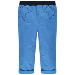 Pantalon Bleu à étoiles Brodées