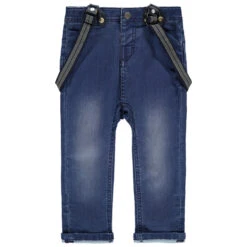 Jean Effet Used à Bretelles Amovibles Pour Bébé Garçon