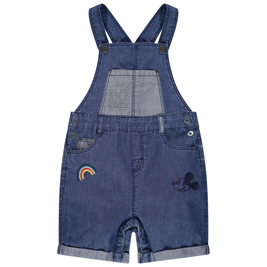 Salopette Courte En Jean Print Mickey Disney 1 Salopette Courte En Jean Print Mickey Disney