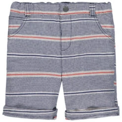 Bermuda En Maille à Rayures Contrastées