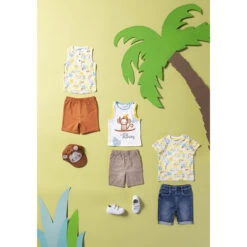 Bermuda En Jean Effet Used à Poches Pour Bébé Garçon -Orchestra HLALYE BLM 10 X