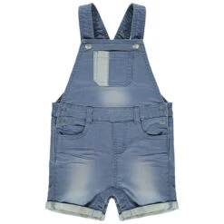 Salopette Courte En Jean Clair Effet Used